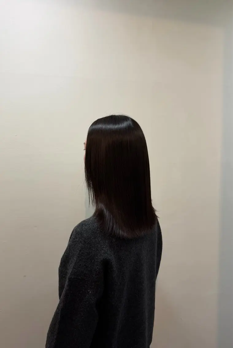 セミロング 縮毛矯正 air-H あやのヘアスタイル