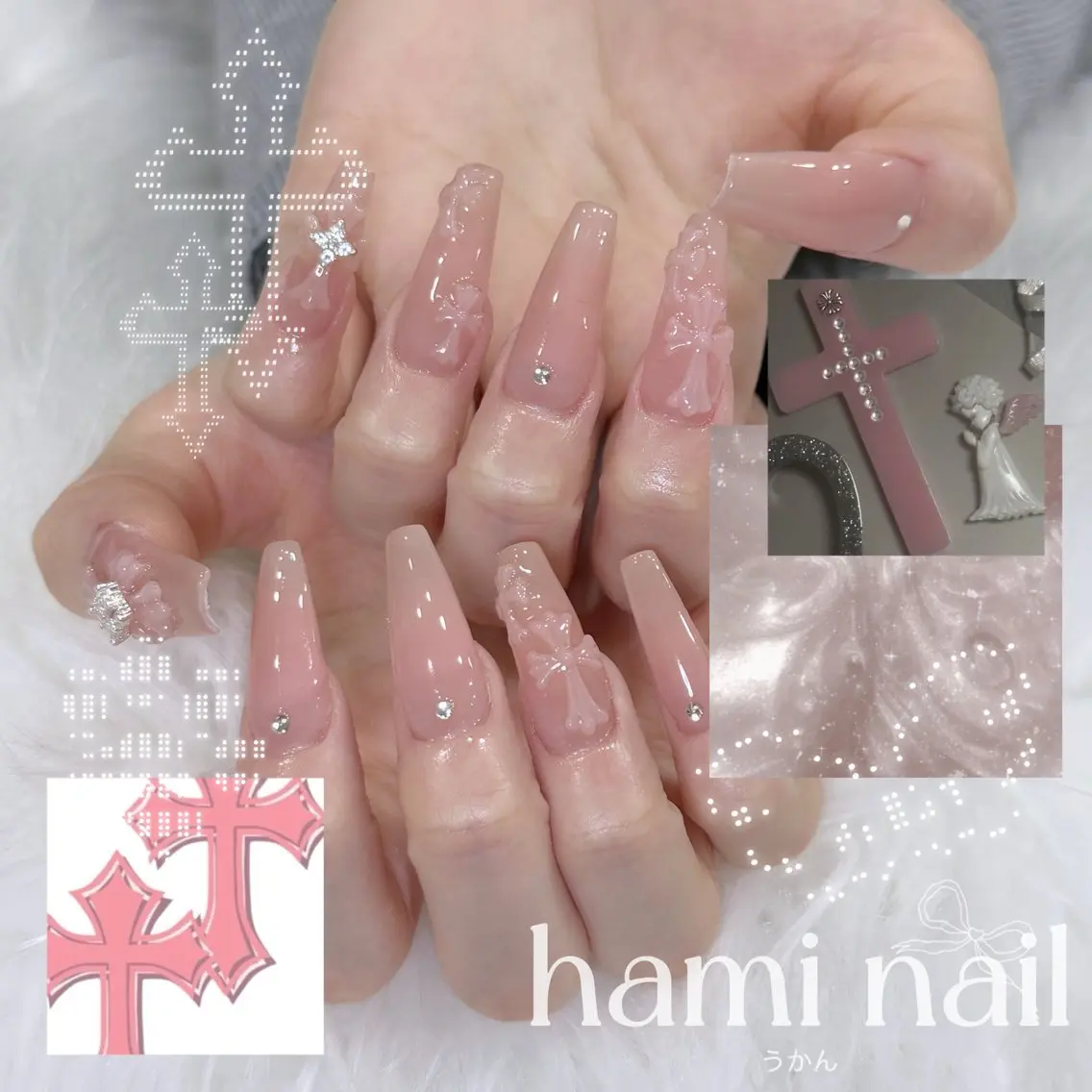 ネイル 🎀うかん 🎀チップ長さ出しのネイルデザイン