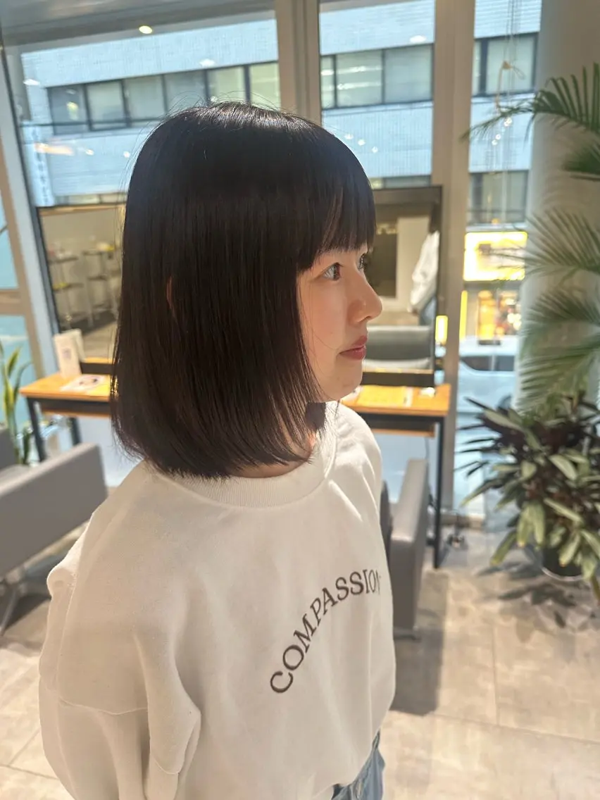 ミディアム 縮毛矯正 渚音 nanoのヘアスタイル