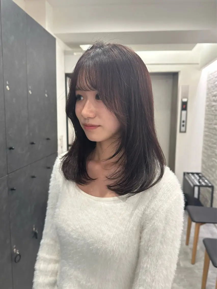 ミディアム カラー ミディアムレイヤー レイヤーカット 銀座/ヘアセット/ 島村美帆のヘアスタイル