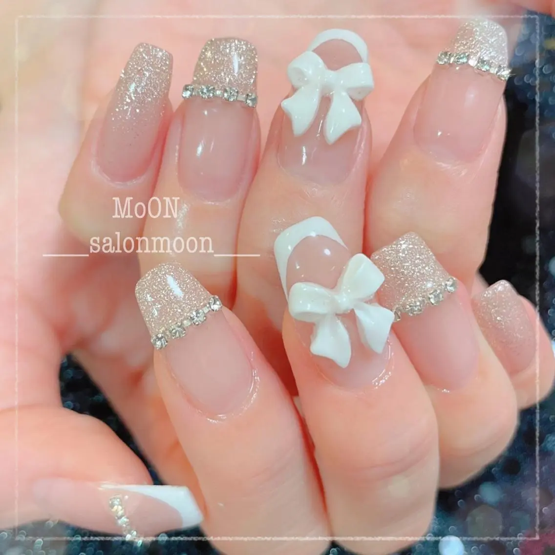 ネイル フレンチネイル リボン ハンドネイル ハンドケア MoON...❤︎ MeGuのネイルデザイン