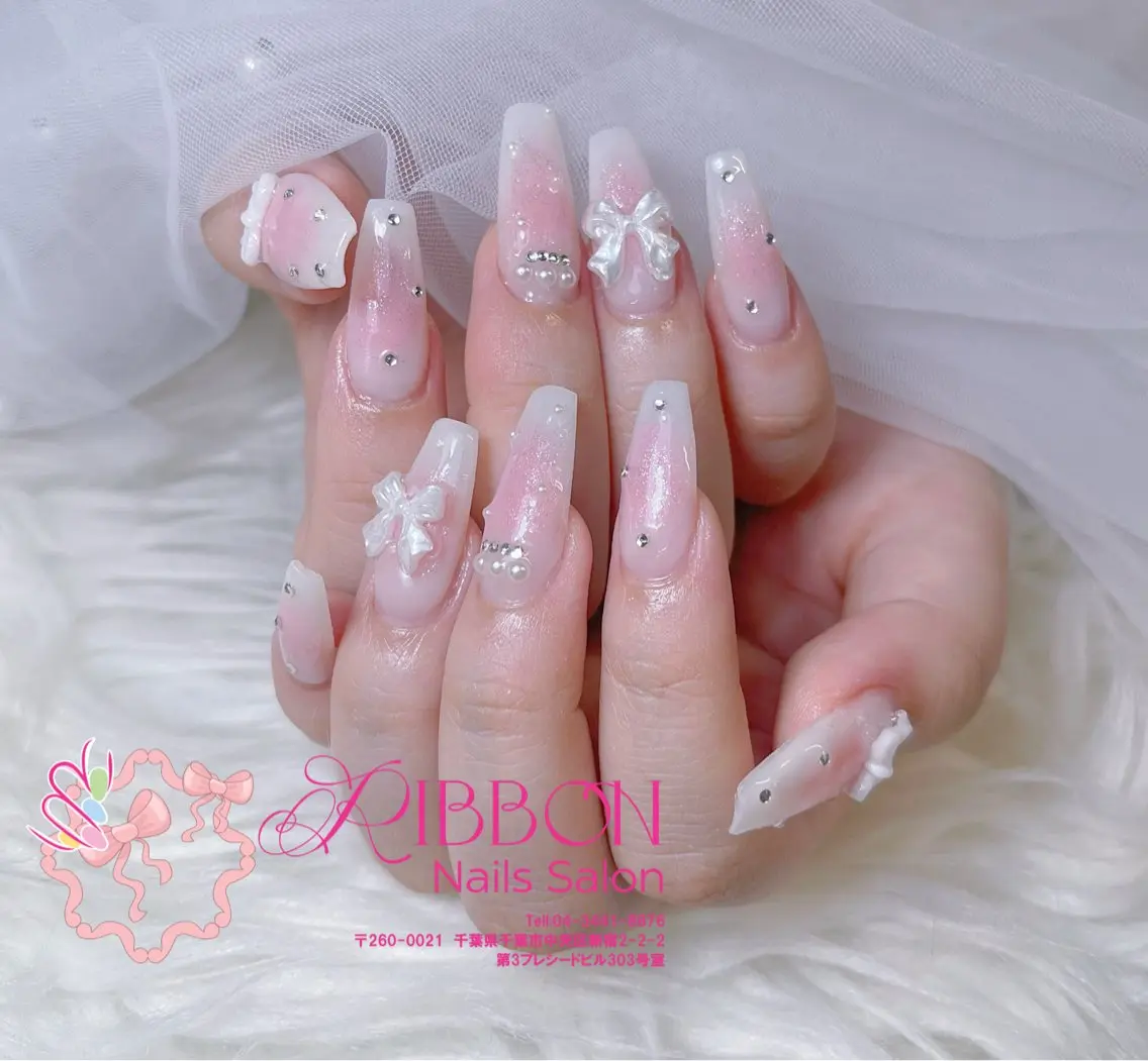 ネイル フットネイル フレンチネイル ジェルネイル マグネットネイル 持ち込み ハンドネイル Ribbonnail salonのネイルデザイン