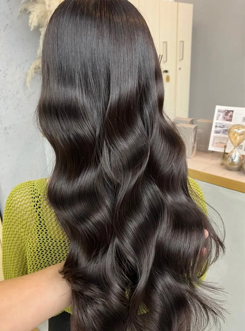 ロング カット ヘアカラー トリートメント ヘアセット プル艶職人/ にしものヘアスタイル