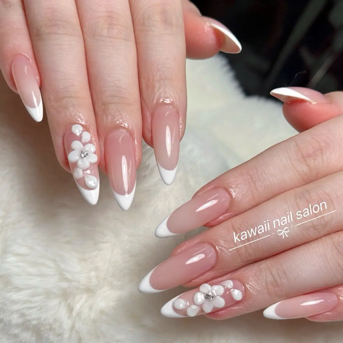 ネイル アニマル柄 長さ出し フレンチネイル グラデーション キラキラネイル Kawaii Nail Salonのネイルデザイン