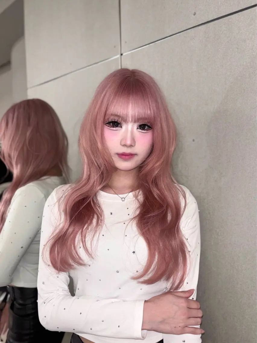 ロング カラー 透明感カラー ピンクカラー ヘアカラー 名駅/GEM lit risaのヘアスタイル