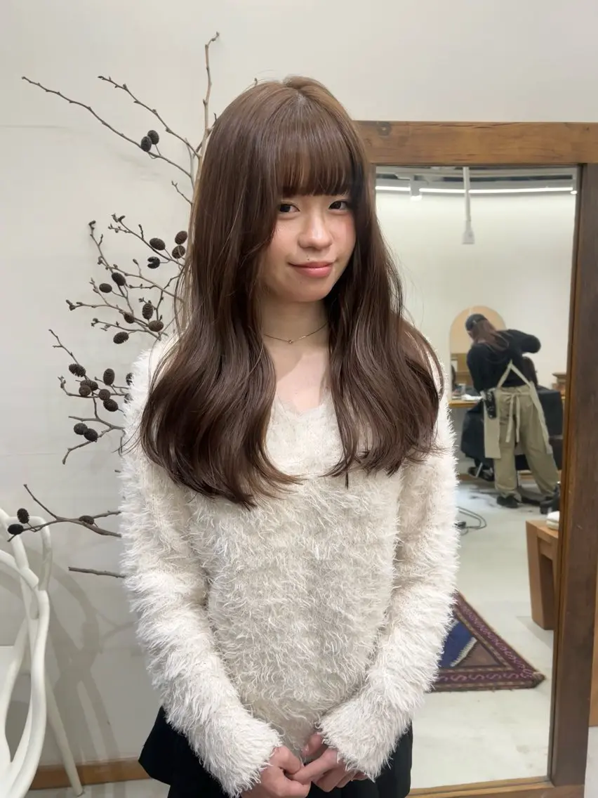 ロング カラー ヘアアレンジ ブリーチ ダブルカラー ブリーチなしカラー カット ヘアカラー トリートメント ena/ブリーチなし 透明感・レイヤー🎀のヘアスタイル