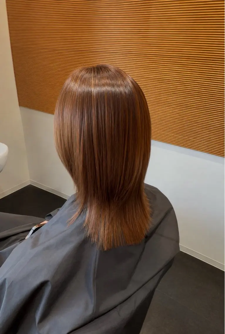 ミディアム 伸ばしかけ 縮毛矯正 縮毛矯正 美髪縮毛矯正専門 ✨be:up✨のヘアスタイル