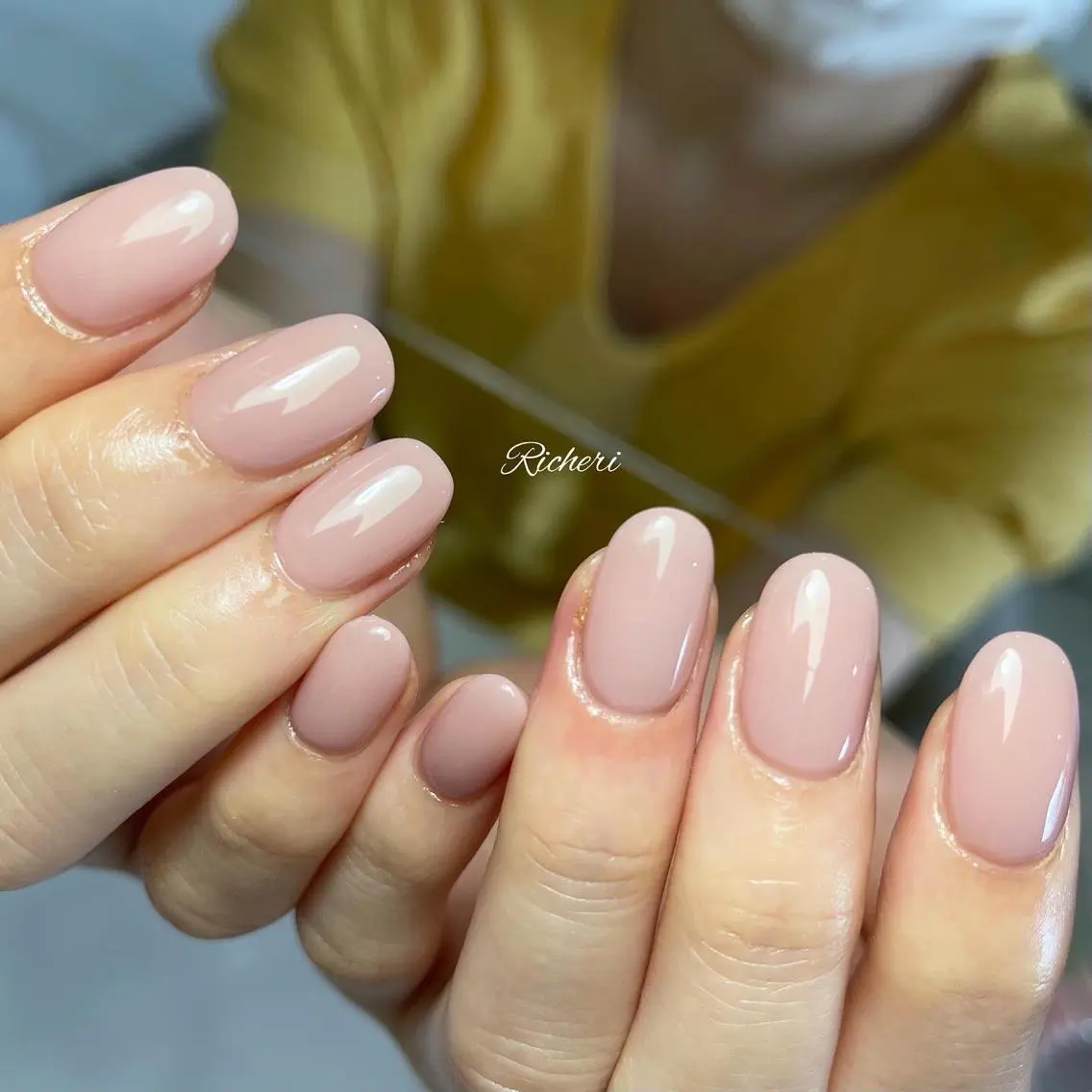 ミディアム ネイル 韓国風ヘア アートネイル フラワーネイル フレンチネイル ジェルネイル richeri beautyのその他イメージ