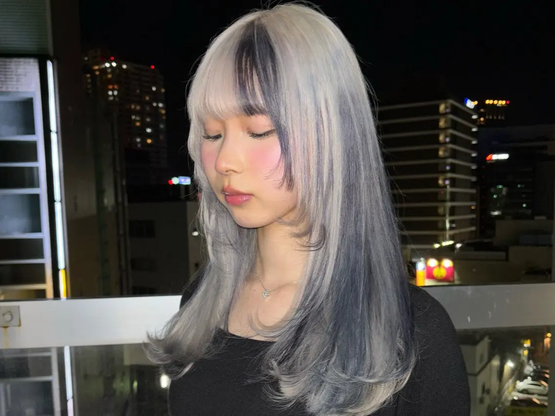 ロング カラー ネイビーカラー ヘアカラー デザインカラー /rioのヘアスタイル