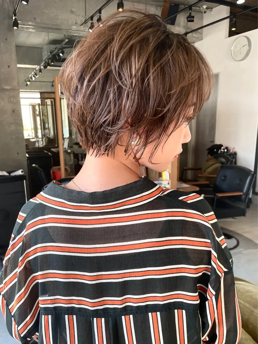 ショート パーマ カット パーマ トリートメント FERIA池田 田岡啓佑のヘアスタイル