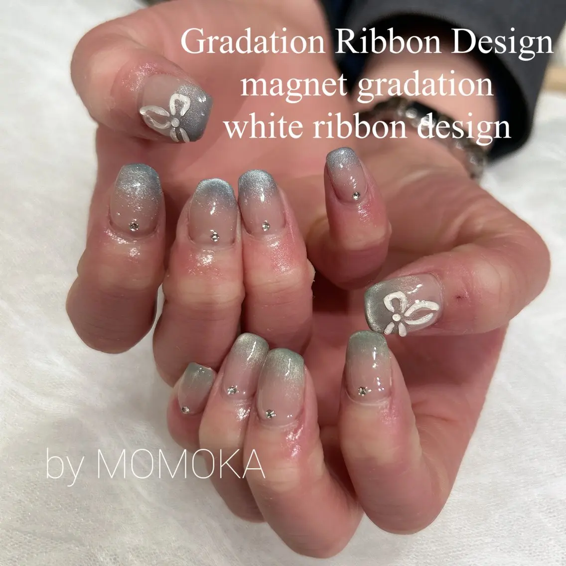 ネイル グラデーション マグネットネイル Momo nailsalonのネイルデザイン