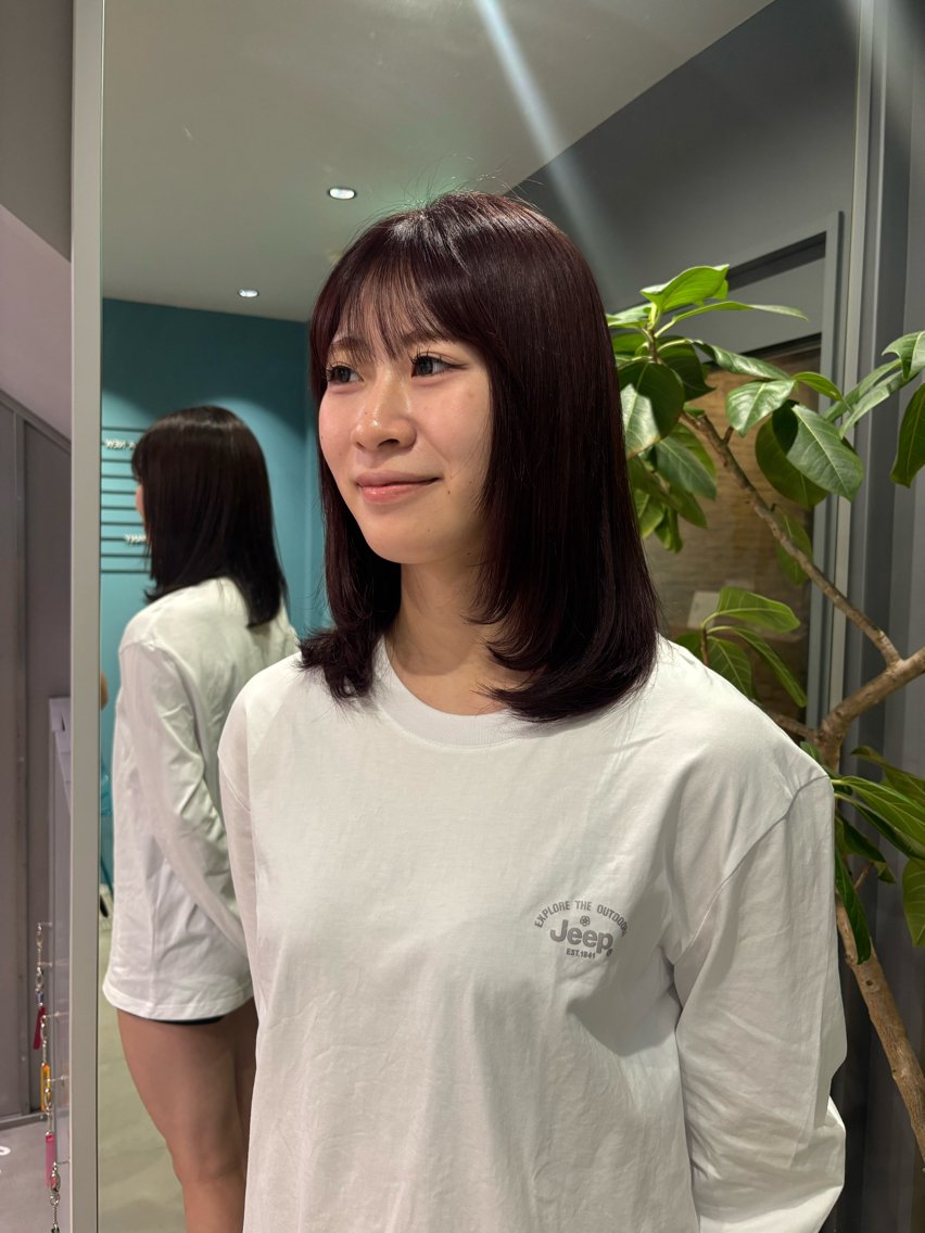 ミディアム 髪質改善 ヘアカラー 名駅/透明感カラー/ 髪質改善/さや🍓のヘアスタイル