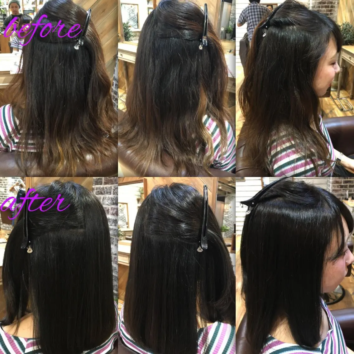 ミディアム パーマ 切りっぱなしロブ ストレートパーマ ブリーチ縮毛矯正/ デサキ ショウヘイのヘアスタイル