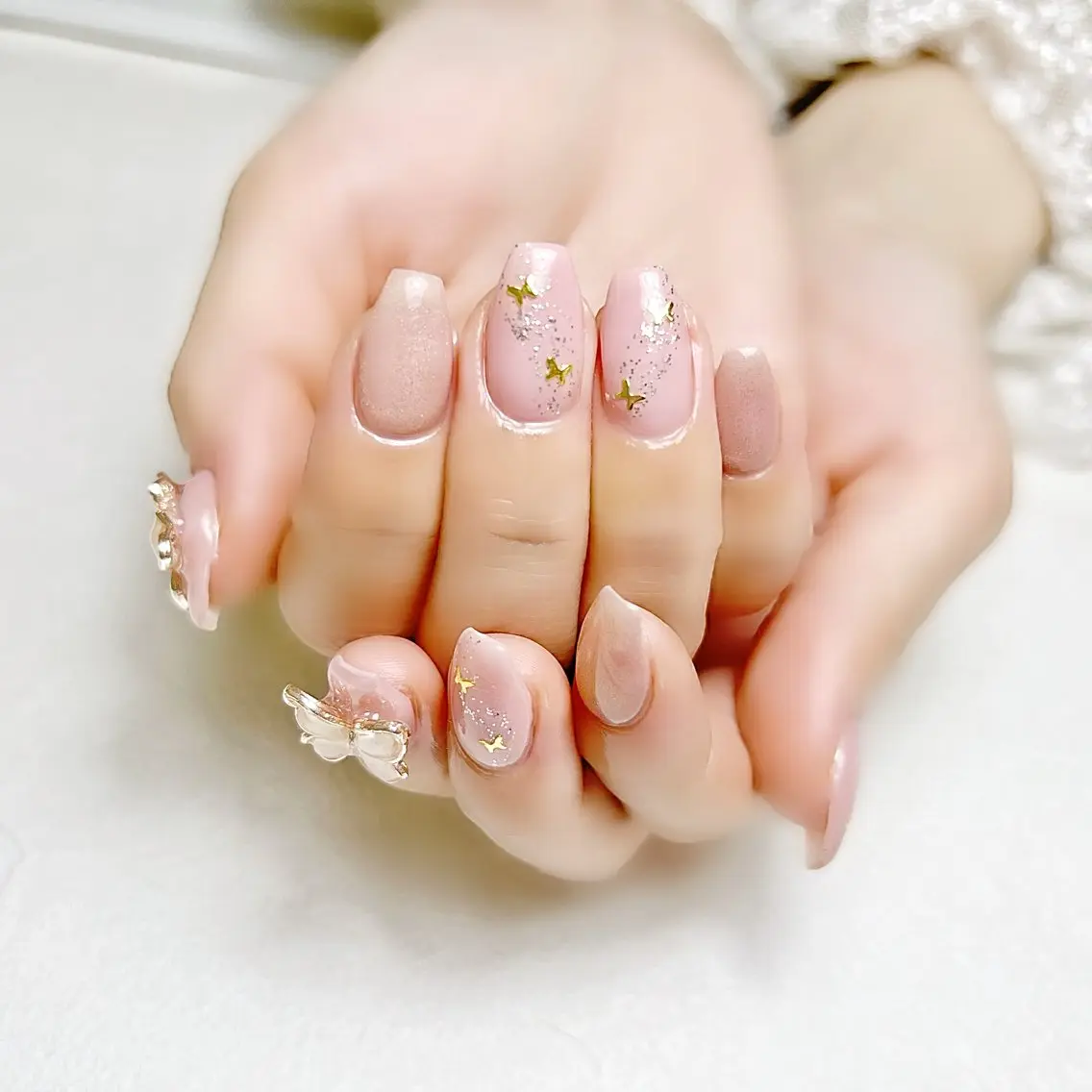ネイル キラキラネイル マグネットネイル 春ネイル rouse nail RISATOのネイルデザイン