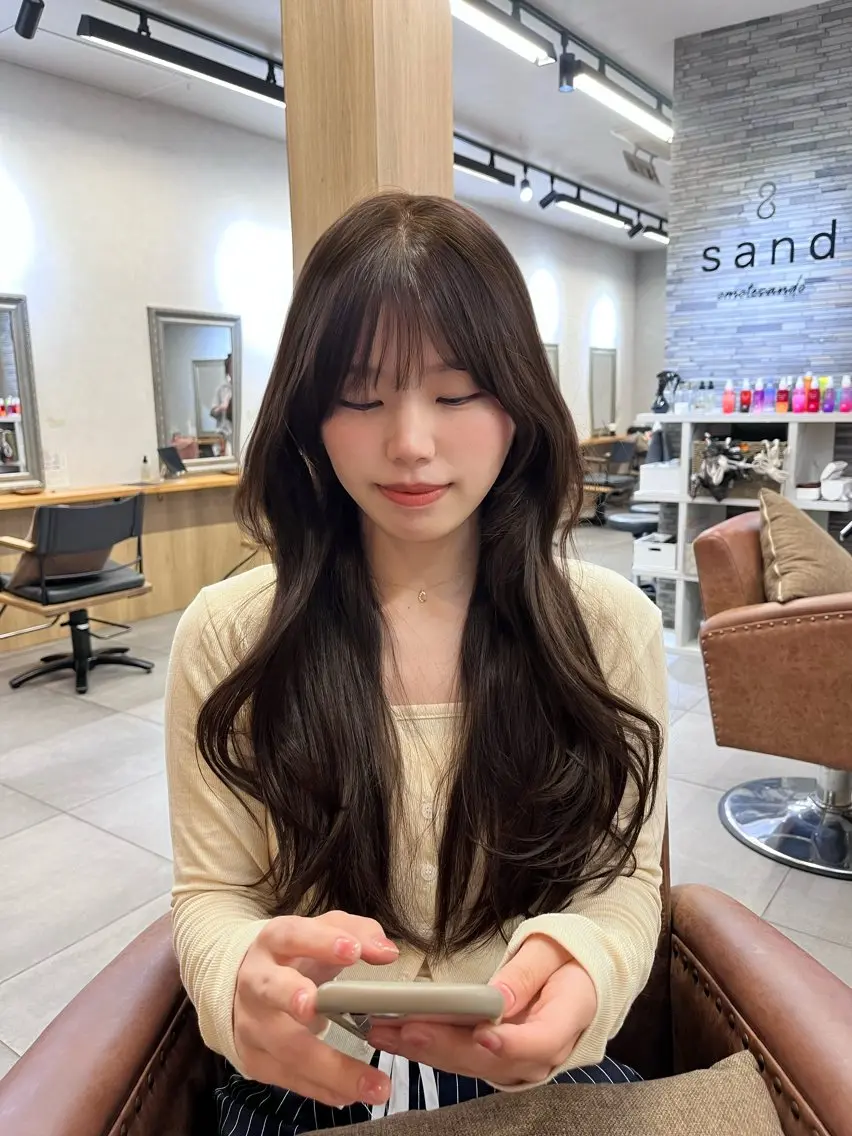 ロング カット ヘアカラー 韓国ヘア/ マナミ🇰🇷🩶のヘアスタイル