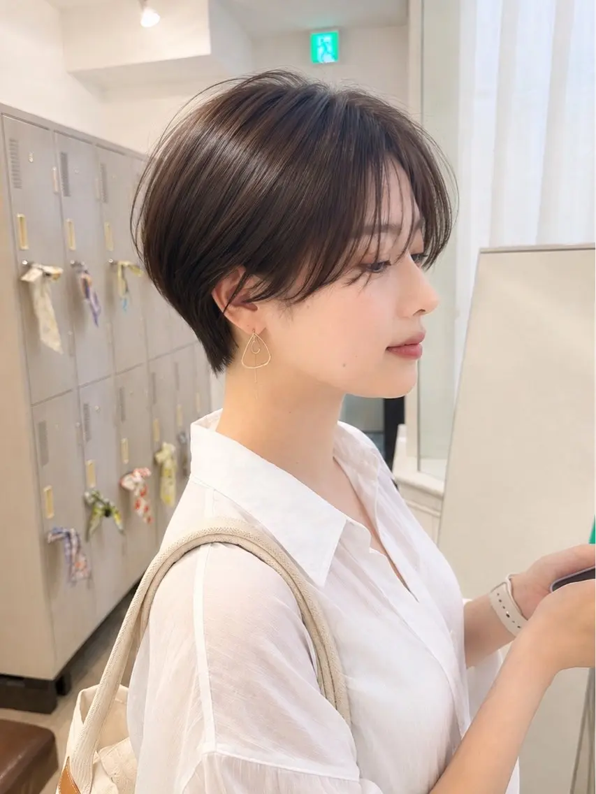 ショート カラー カット ヘアカラー 似合わせカット/心斎 橋/ヘアセットのヘアスタイル