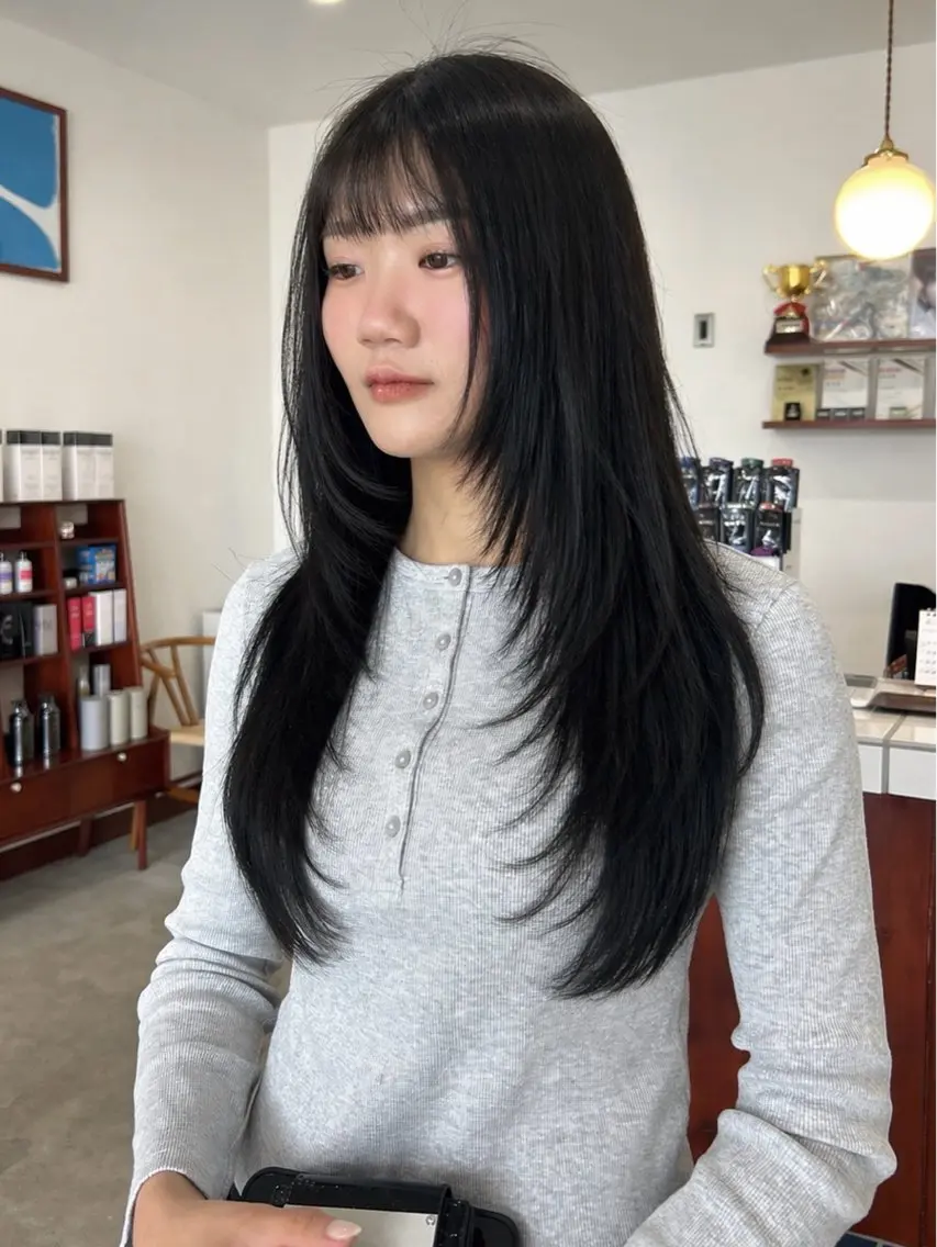ロング カラー カット ヘアカラー ayuna 海外スタイルのヘアスタイル