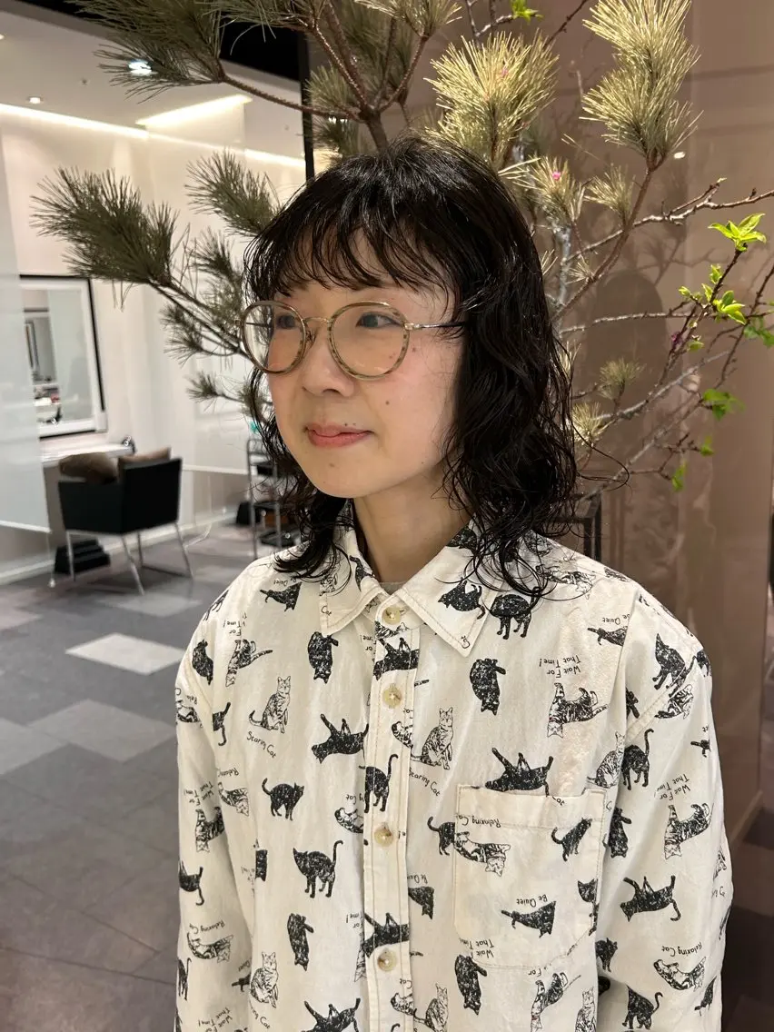 セミロング パーマ 中原 優美のヘアスタイル