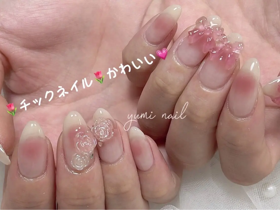 ネイル ハンドネイル 𝐲𝐮𝐦𝐢🎀 長さ出しデザイン専門のネイルデザイン