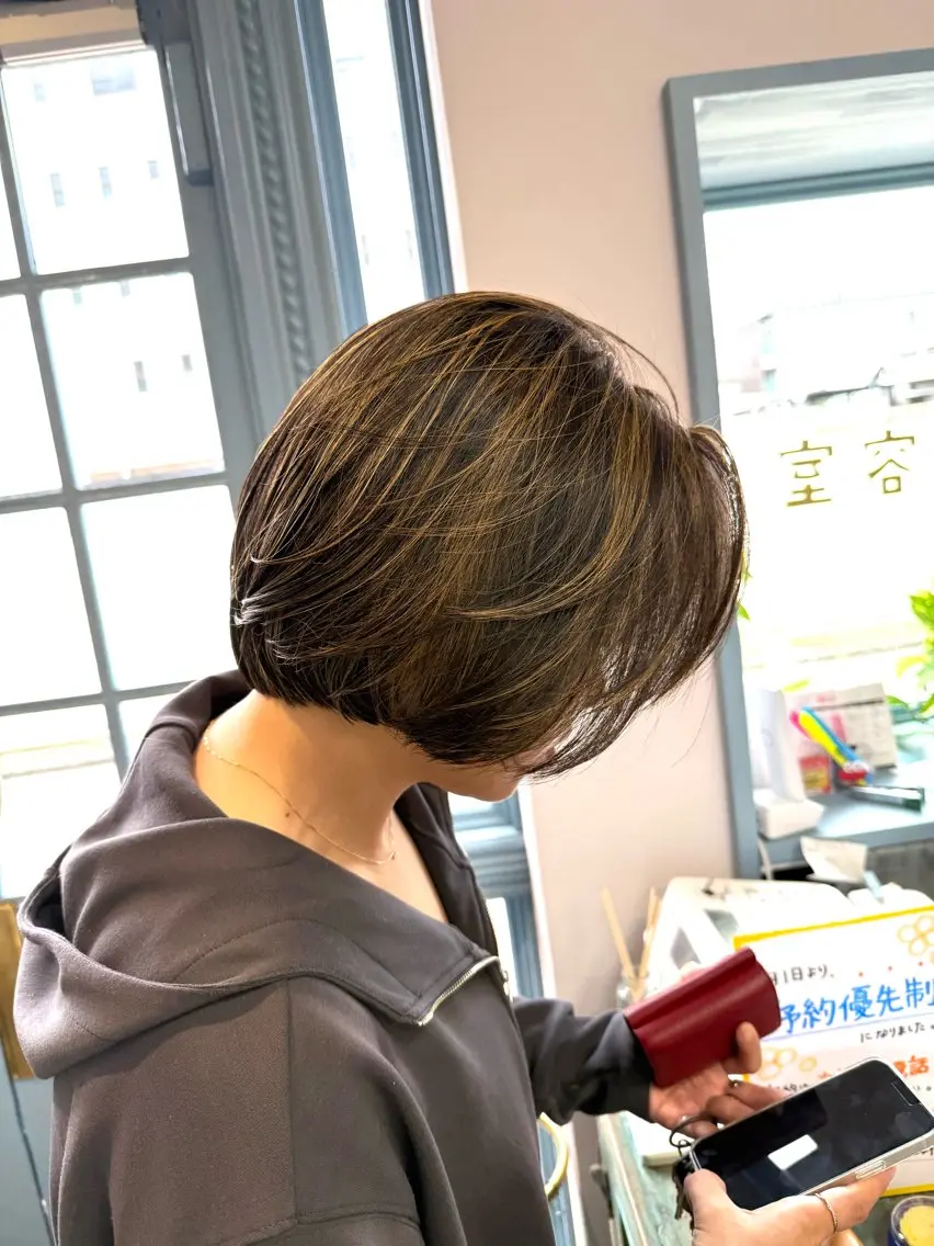 ショート 顔周りカット レイヤーカット カット Sakura .のヘアスタイル