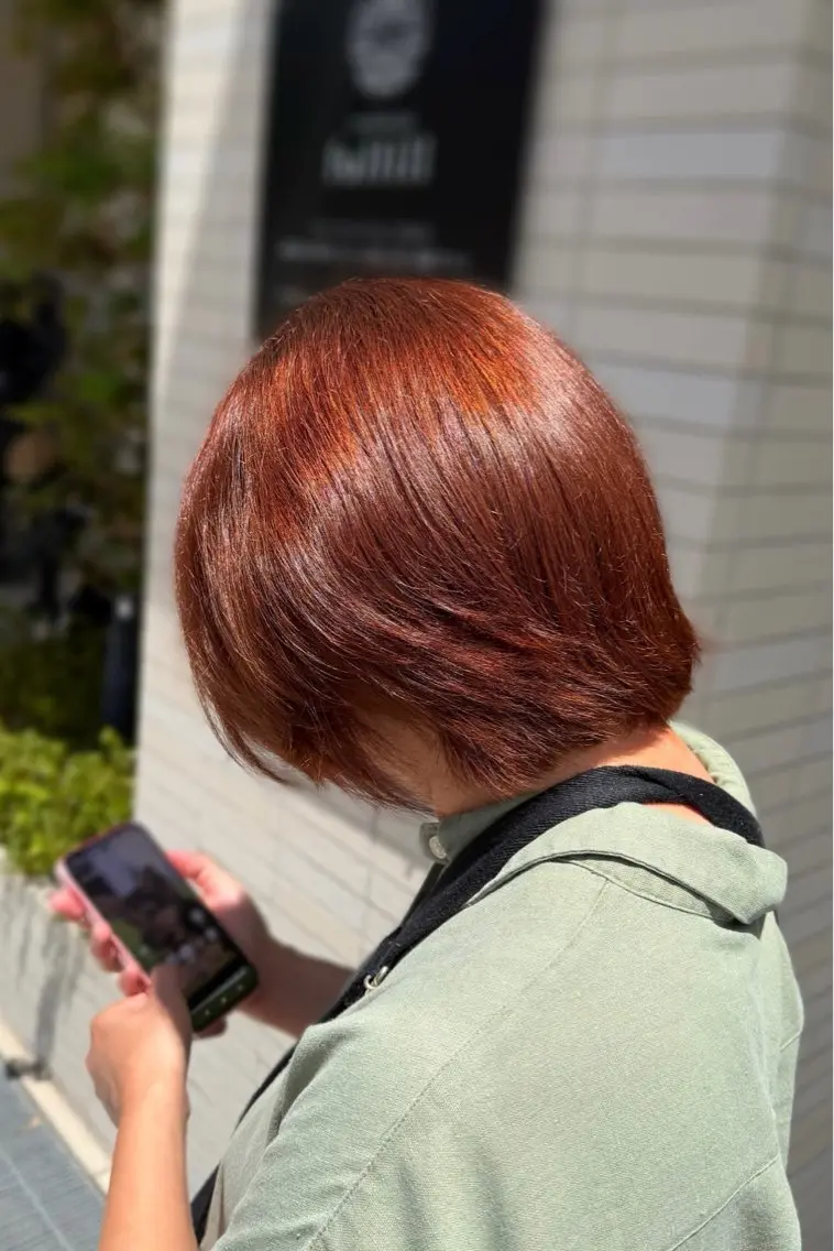 ショート カラー ブラウンカラー ピンクカラー ピンクブラウン ヘアカラー トリートメント ~✩.*˚ 𝐀𝐈𝐊𝐀のヘアスタイル