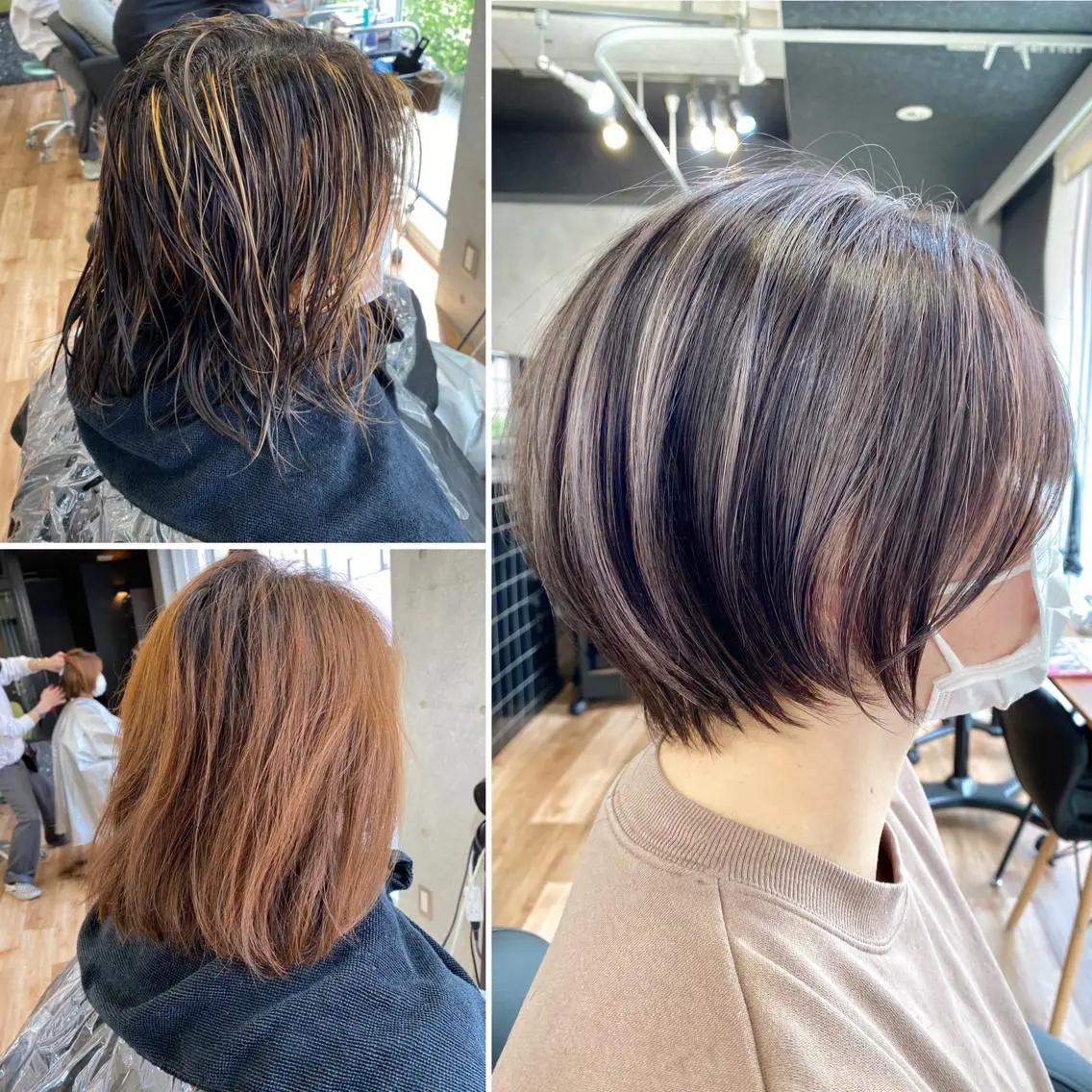 ショート カラー ショートボブ ハイライトカラー ラベンダーカラー ボブ ハイライト 似合わせレイヤー 🇰🇷荒木洋文のヘアスタイル