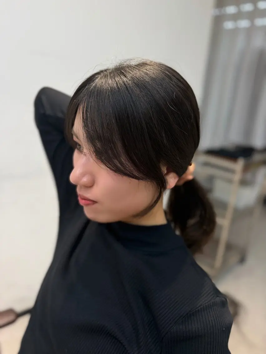 ロング カラー 顔周りカット caho／大阪梅田 韓国ヘア🇰🇷🩶のヘアスタイル