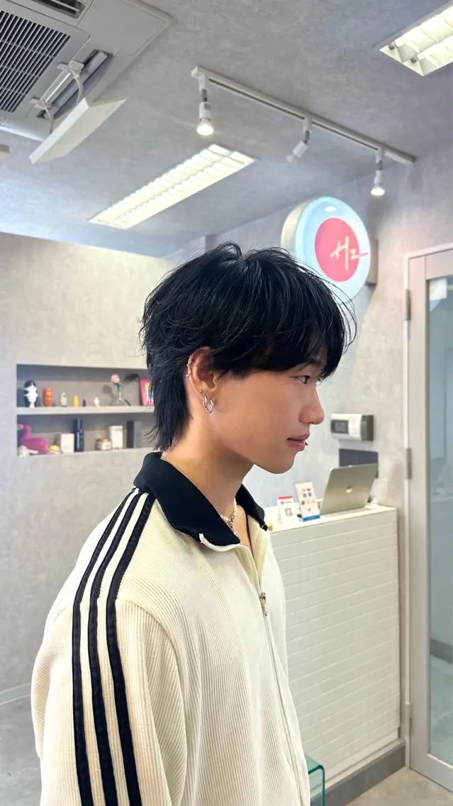 カラー パーマ ヘアアレンジ メンズ メンズ韓国風 マッシュウルフ マッシュ シースルーマッシュ メンズウルフカット Hz【ヘルツ】 masakiのヘアスタイル