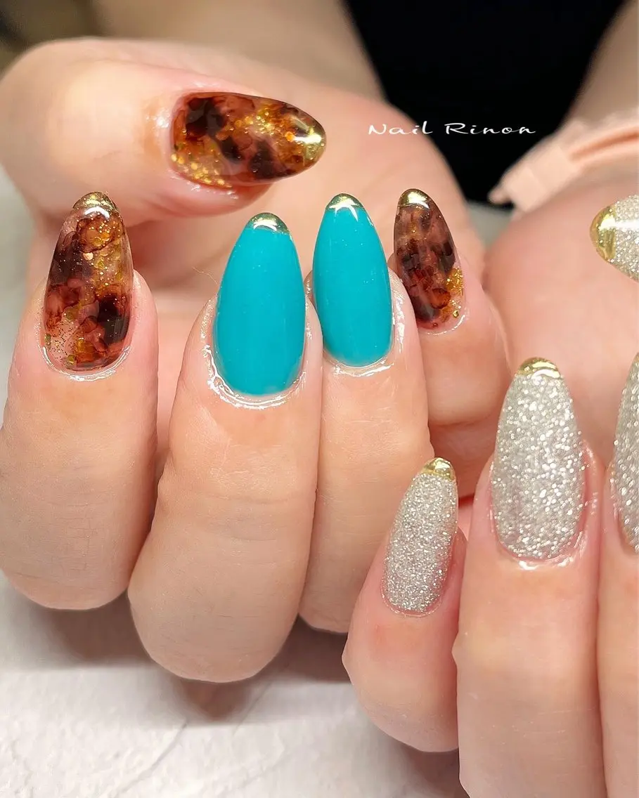 ネイル べっ甲ネイル ハンドネイル Nail Rinonのネイルデザイン