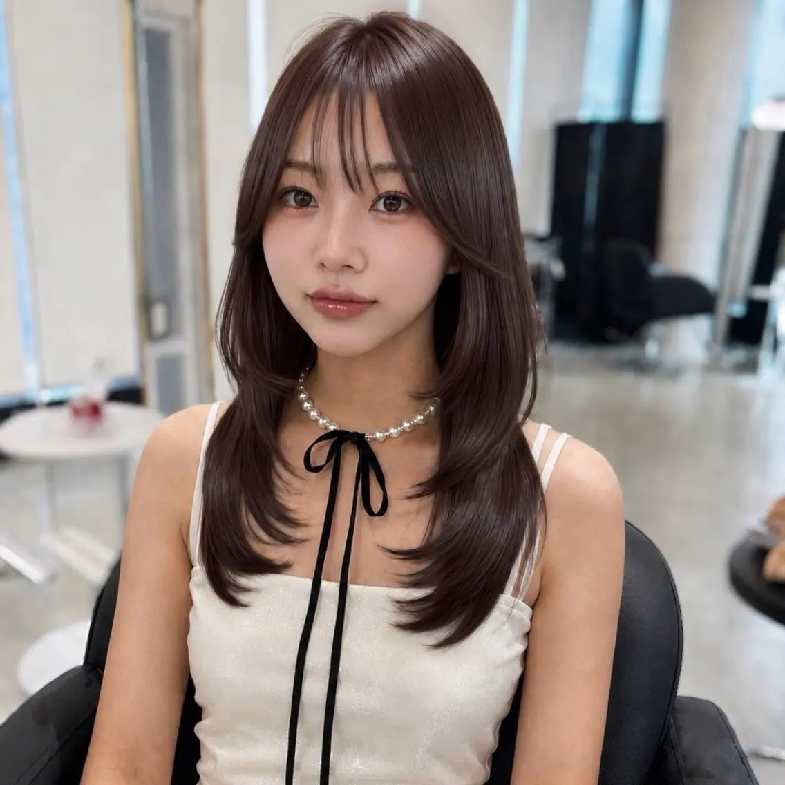 セミロング カット ヘアカラー トリートメント レイヤーカット/髪質 改善/momo🎀のヘアスタイル
