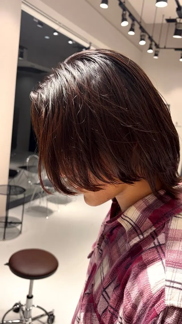 ミディアム 縮毛矯正 カット 縮毛矯正 橋本 龍也/ メンズ特化のヘアスタイル
