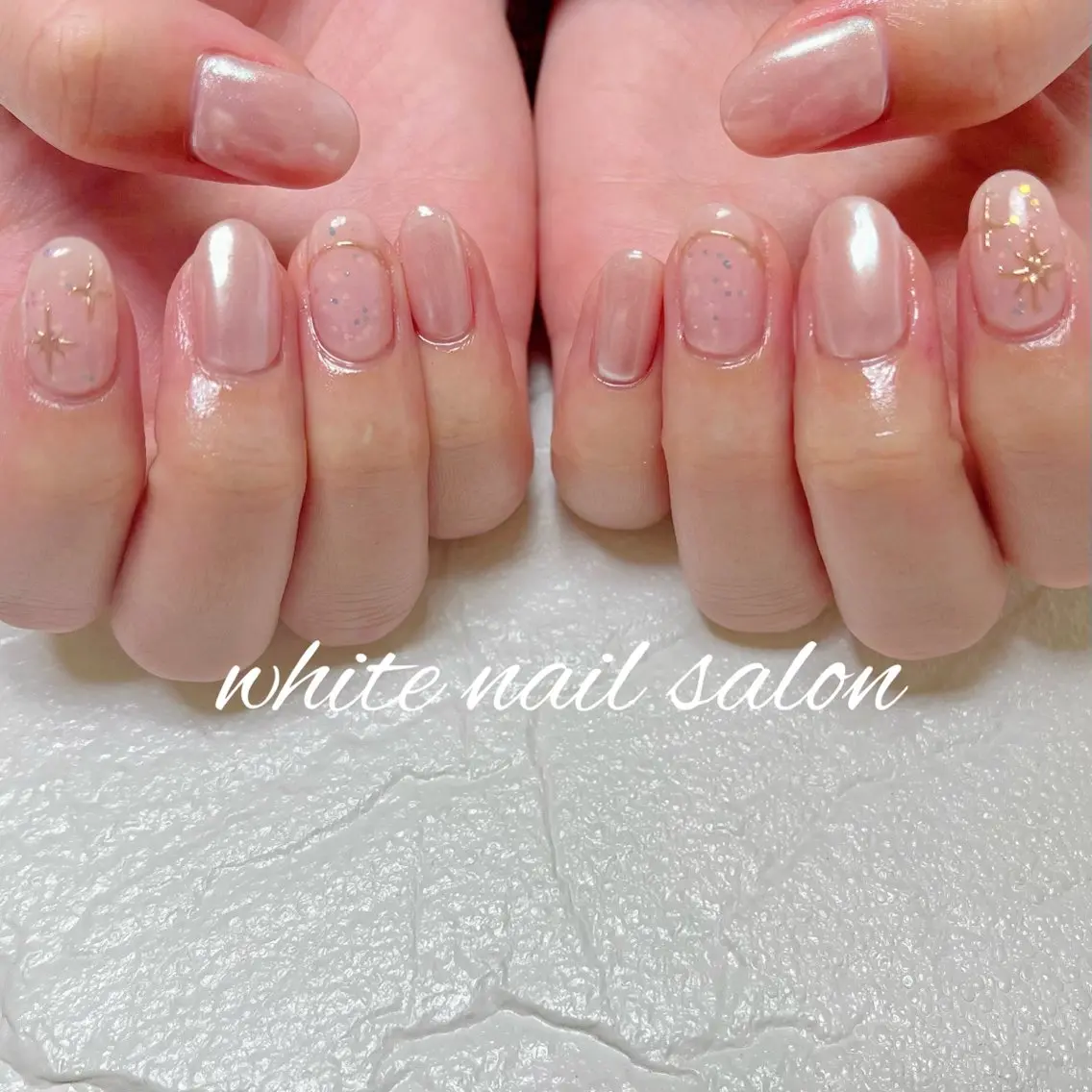 ネイル ラメ(グリッター) 持ち込み ハンドネイル white nail salonのネイルデザイン