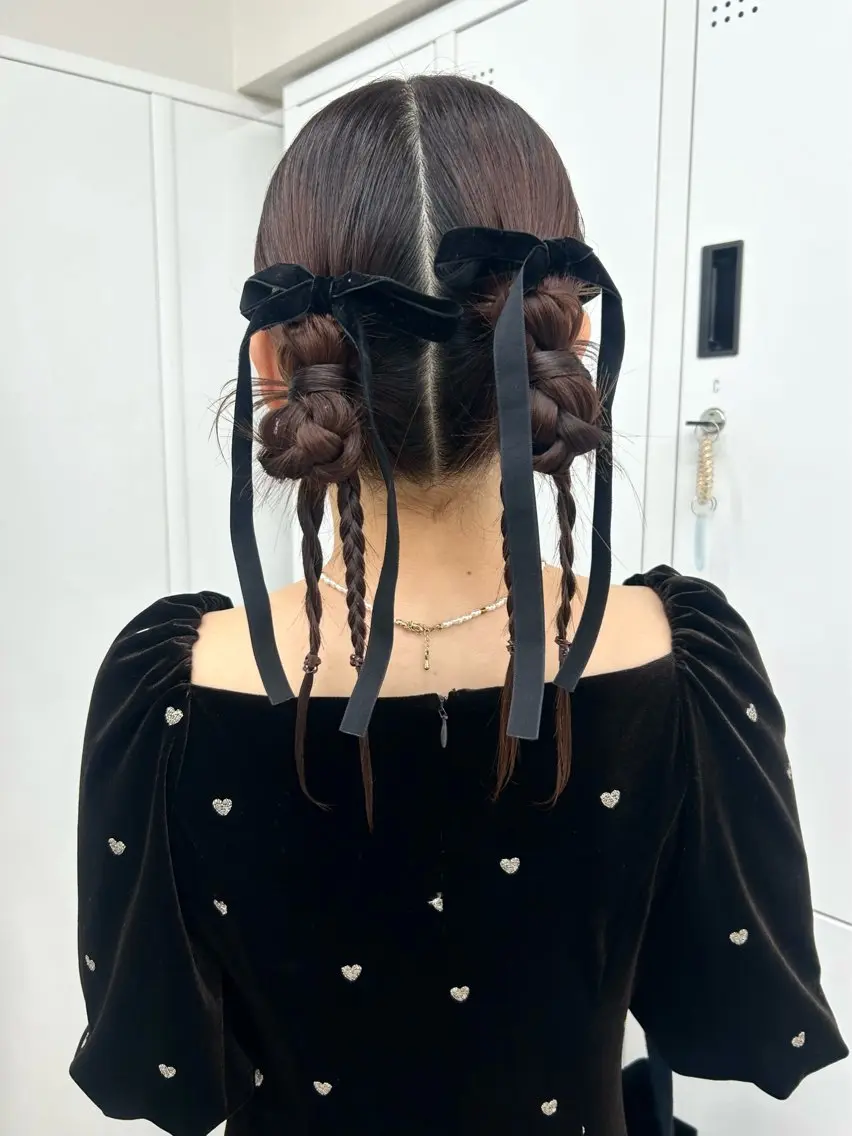 セミロング ヘアアレンジ ヘアセット 横浜ダブルカラー/ ハイトーンエクステのヘアスタイル