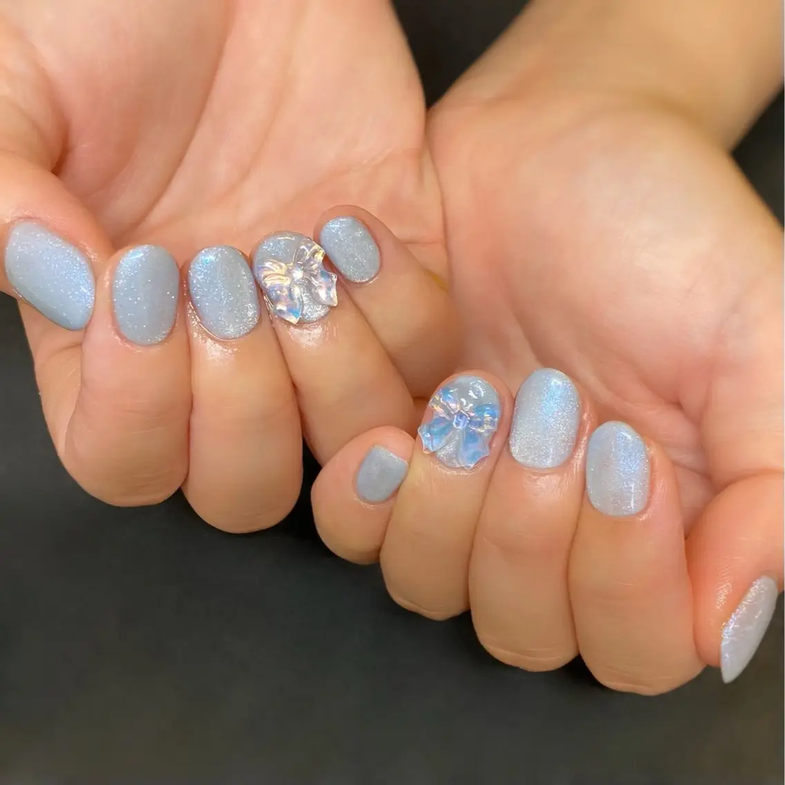 ネイル クリアネイル ジェルネイル 持ち込み リボン nail*157 .のネイルデザイン