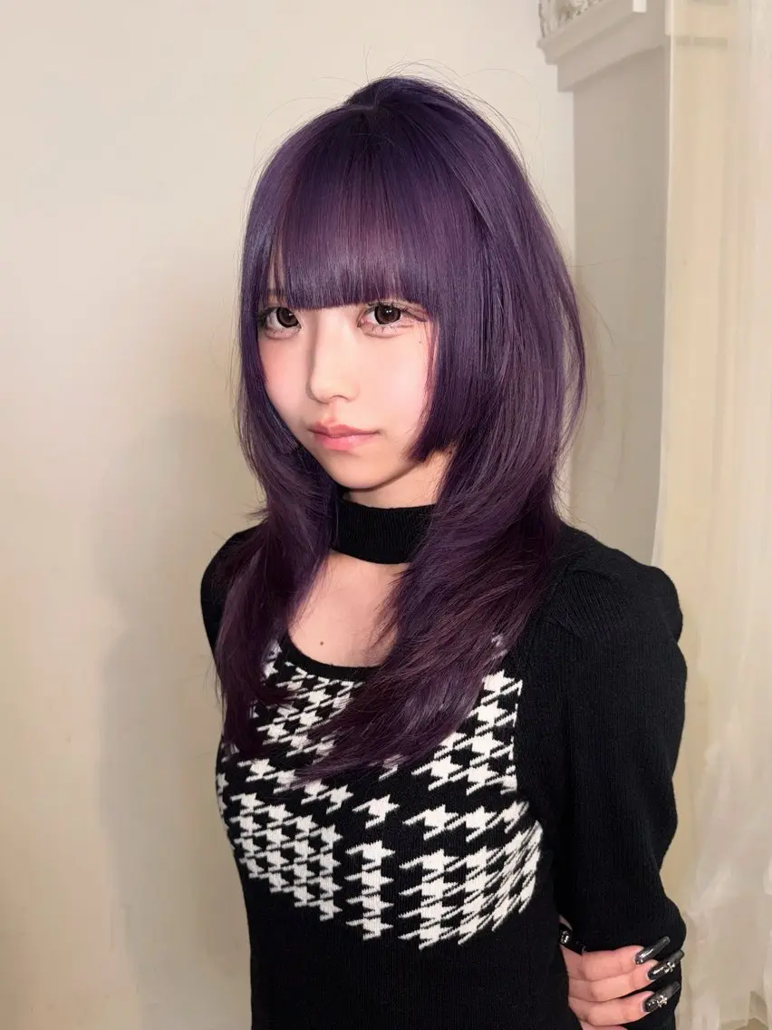 ロング カラー カット ヘアカラー トリートメント ヘッドスパ ヘアセット HARUNA/原宿/ デザイン/カットのヘアスタイル