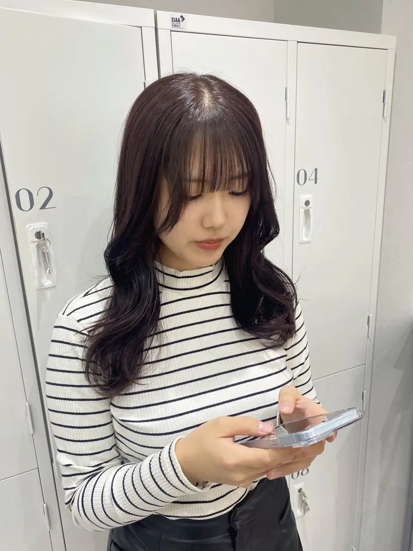 セミロング カラー ヘアアレンジ ブラウンカラー ピンクカラー パープルカラー ヘアカラー ボブ /ニュアンス/ satomi🧸💖のヘアスタイル