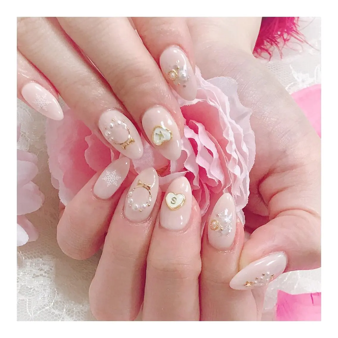 ネイル ハート 玉造、森ノ宮 fran2 nailのネイルデザイン