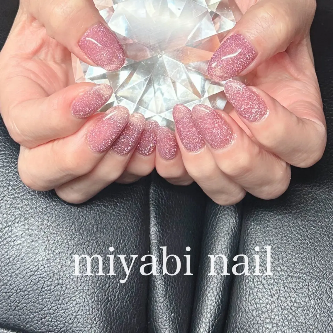 ネイル フラッシュネイル ジェルネイル キラキラネイル 持ち込み パープル ハンドネイル miyabi nail 桂川駅近くのネイルデザイン