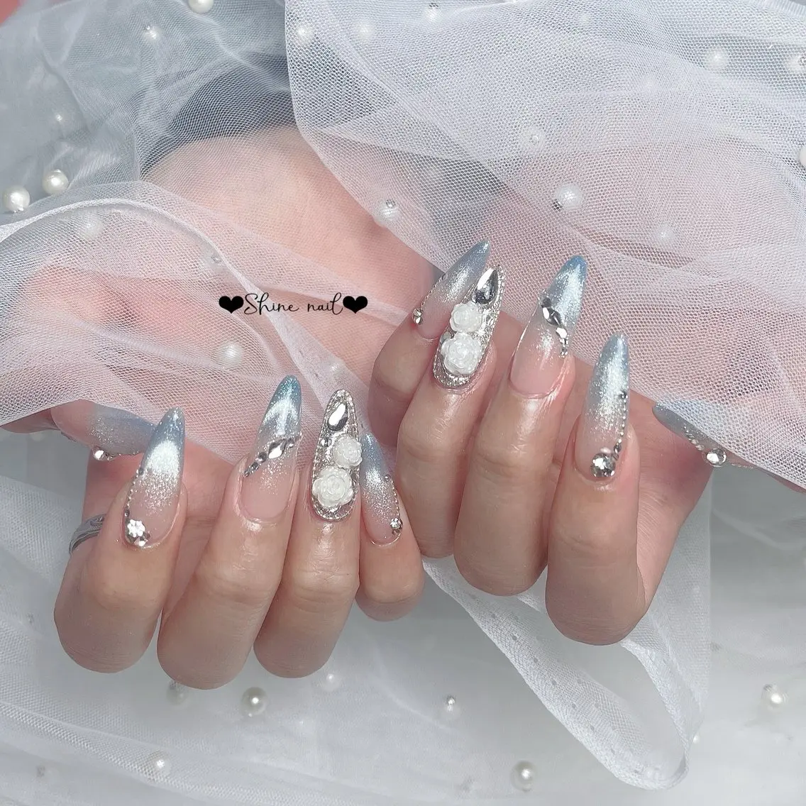 ネイル ハンドネイル shine 🎀 長さ出し専門のネイルデザイン