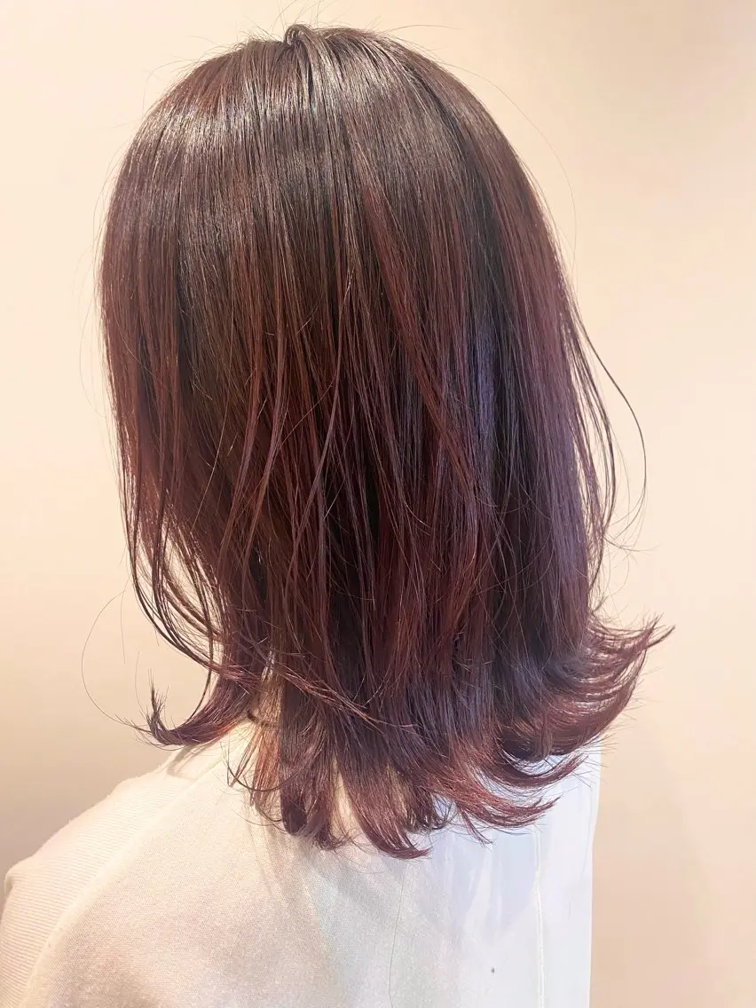ミディアム カラー ヘアカラー トリートメント 🌹艶髪カラー🌹 津田晴加【西荻窪】のヘアスタイル