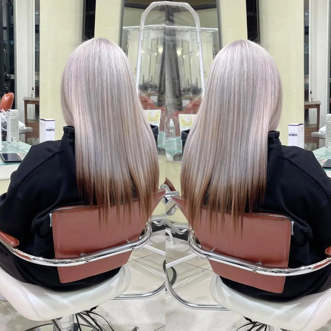 セミロング ヘアカラー トリートメント Y Uのヘアスタイル