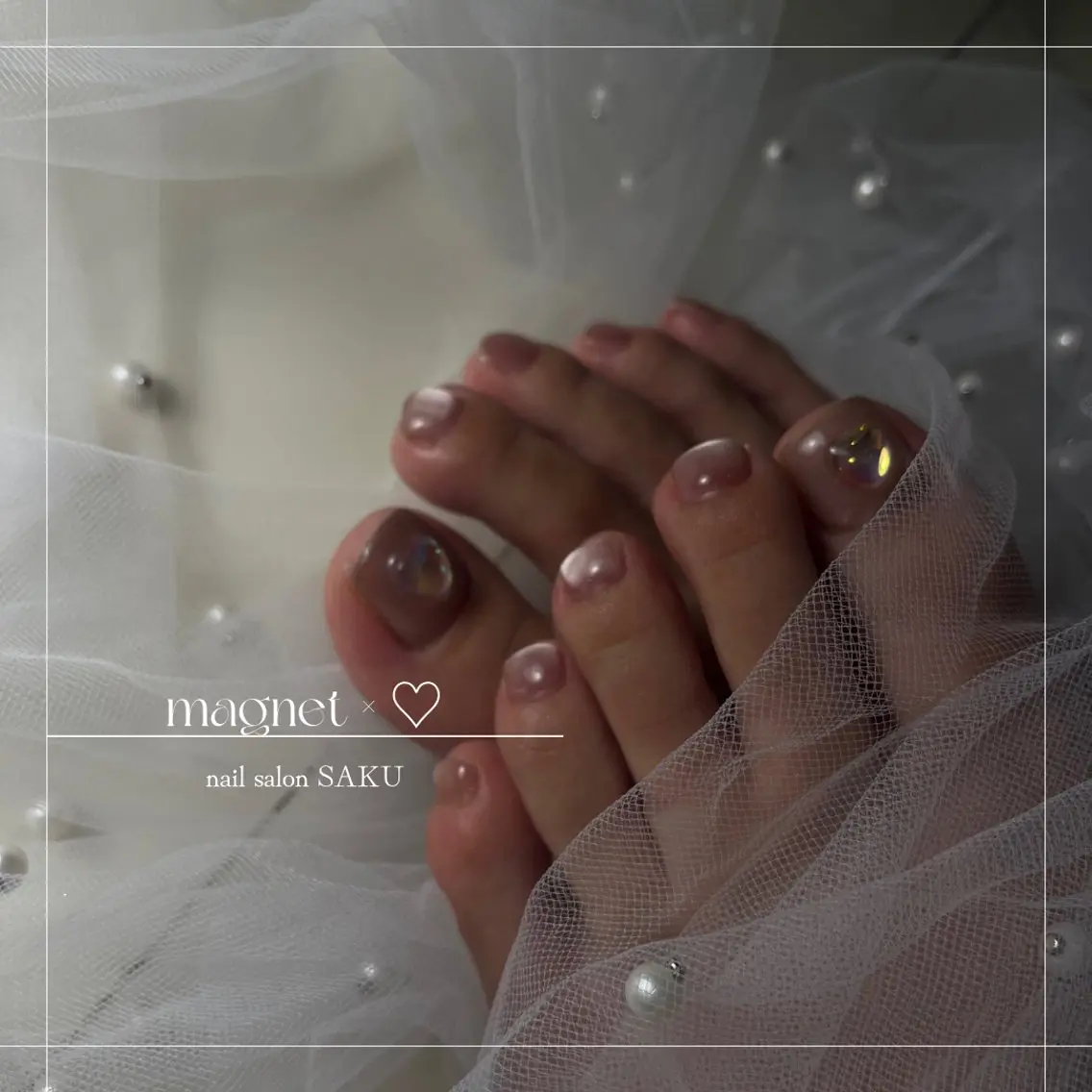 ネイル フットネイル ニュアンスネイル シンプルネイル SAKU nail 作島茜のネイルデザイン
