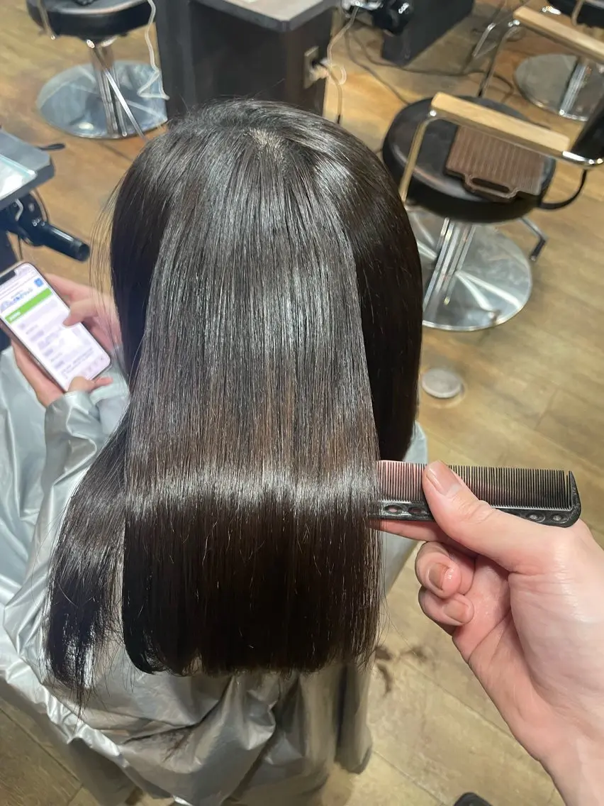 ロング 縮毛矯正 トリートメント カラーブリーチ特化 石原勇希のヘアスタイル