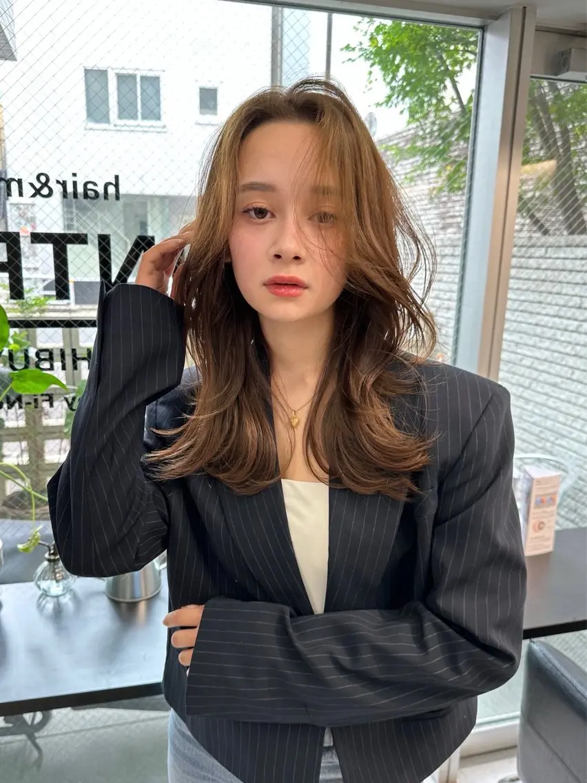 ミディアム カラー 韓国ヘア 店長NEGIのヘアスタイル
