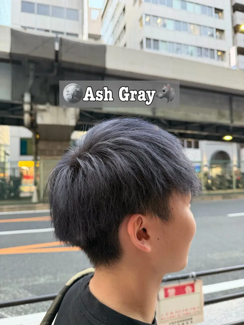 カラー アッシュ アッシュグレー ブリーチ 透明感カラー ヘアカラー 今西 陽大のヘアスタイル