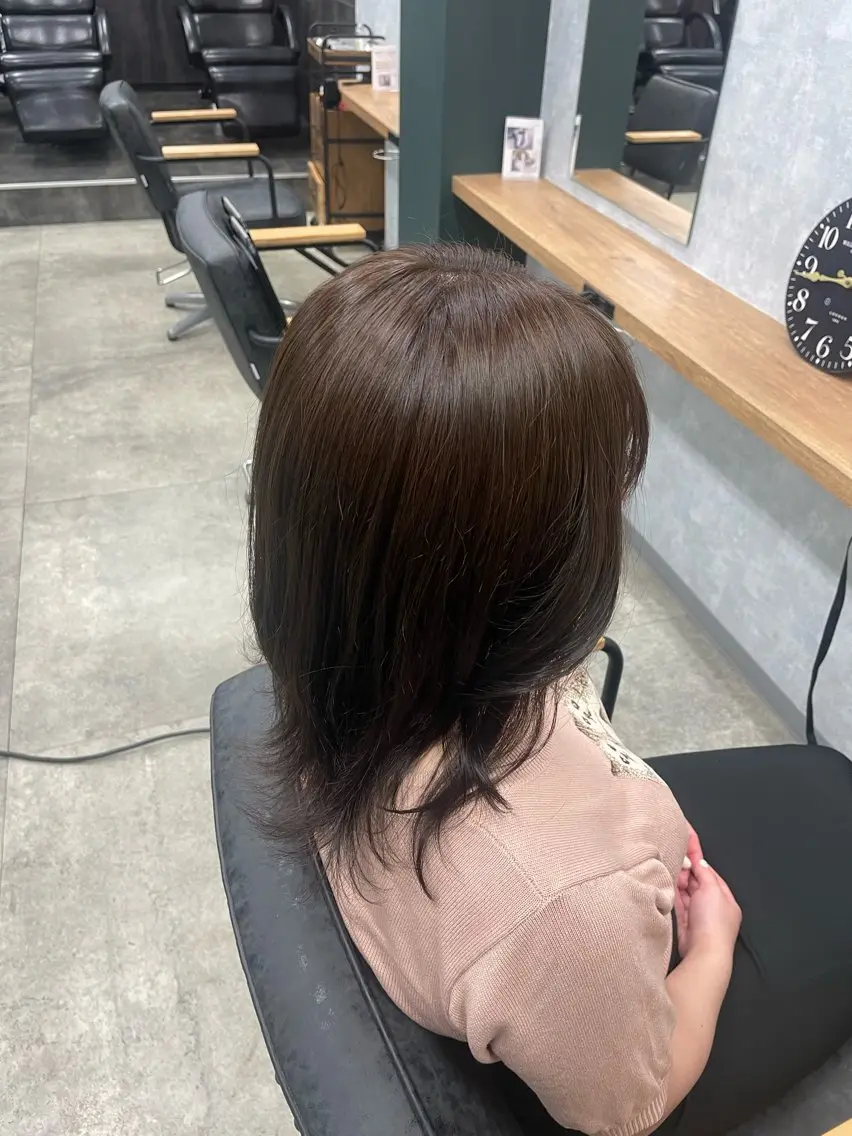 ミディアム カラー ブラウンカラー Lutia 新宿 髪質改善/アカリ🎀のヘアスタイル