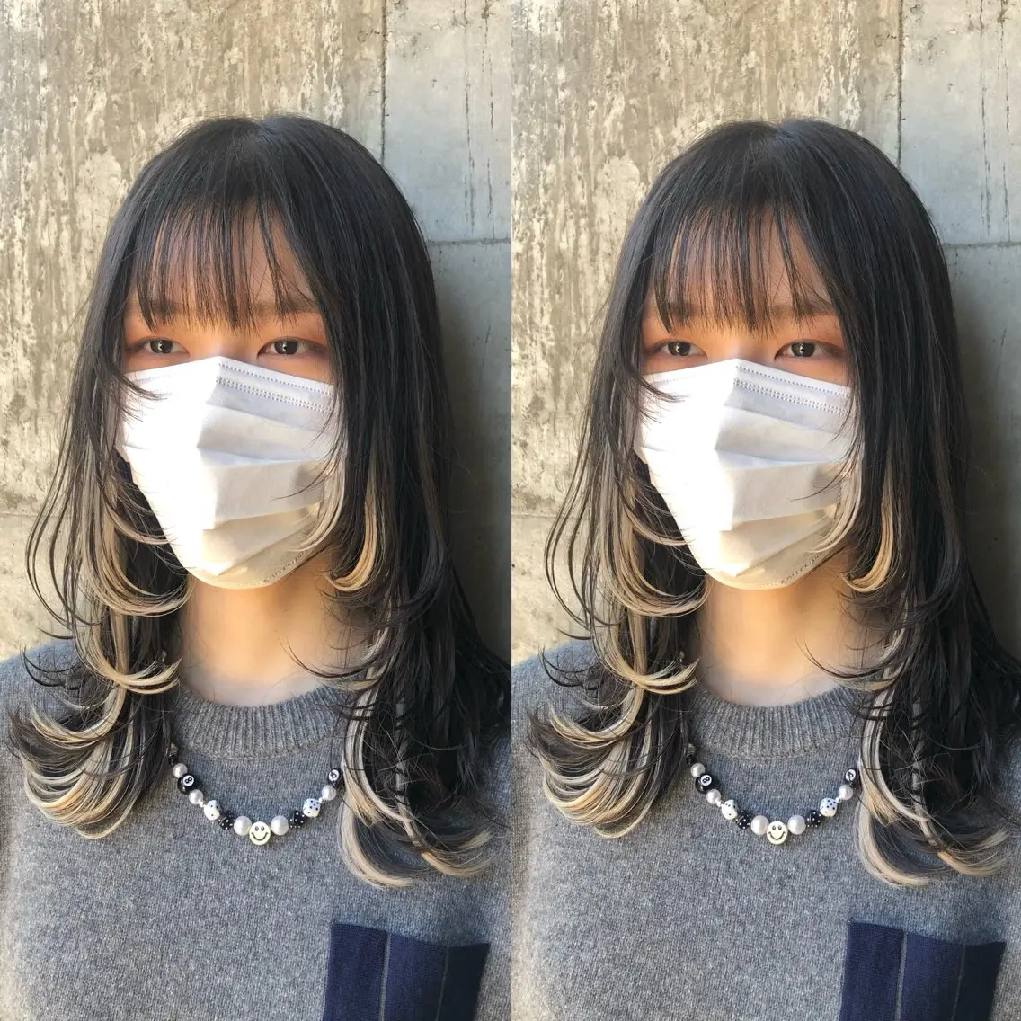 ミディアム カラー パーマ ヘアアレンジ メンズ シールエクステ メンズインナーカラー メンズ韓国風 インナーカラー エクステ エクステ 💎髪質改善特化💎 RUITOのヘアスタイル