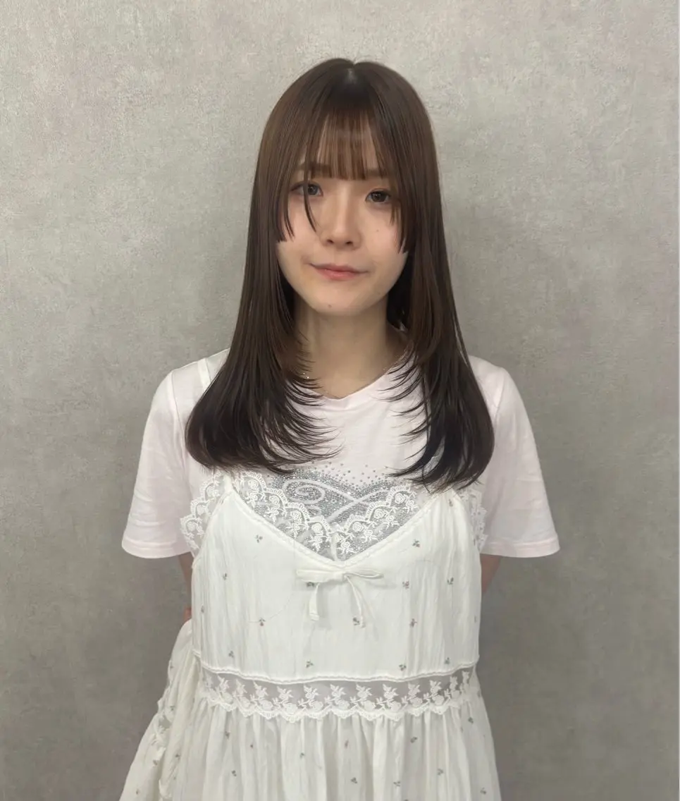 ロング カラー カット ヘアカラー トリートメント Megu/ベージュ/ 透明感カラーのヘアスタイル