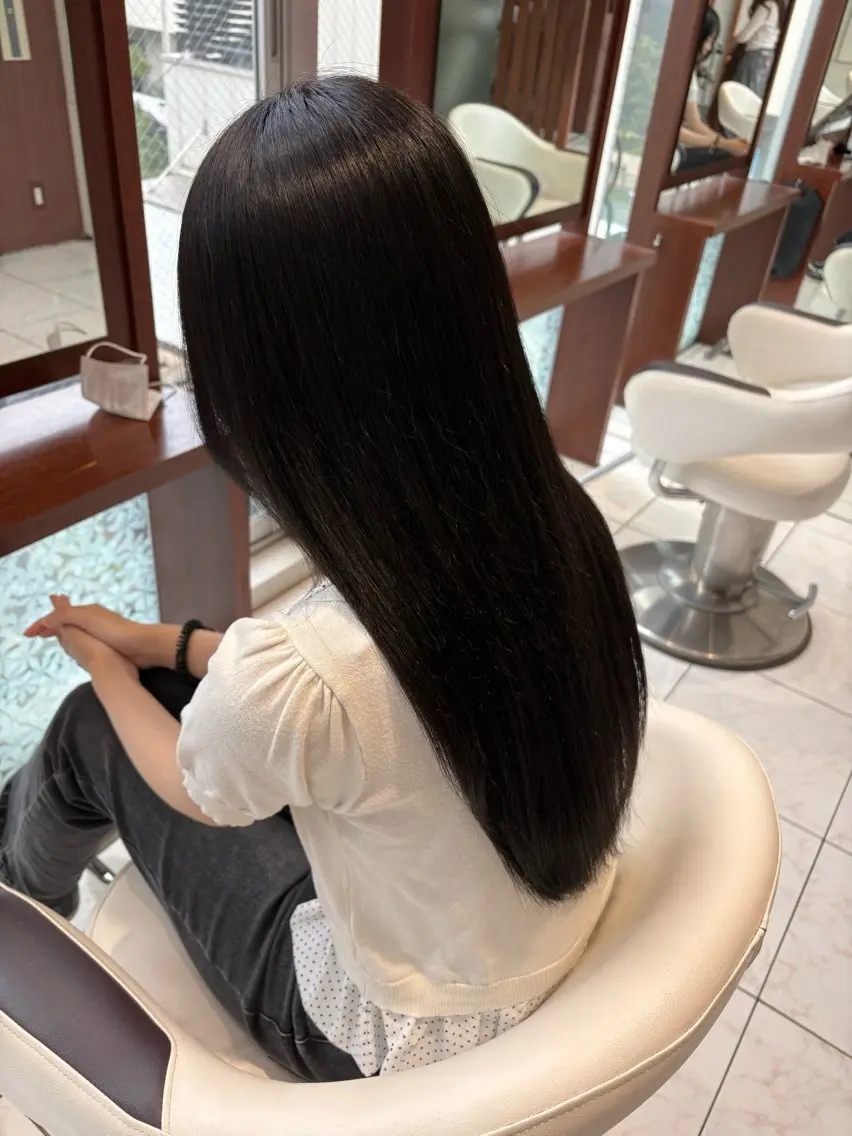 カラー 黒髪 透明感カラー 那愛 EARTH静岡駅前店のヘアスタイル