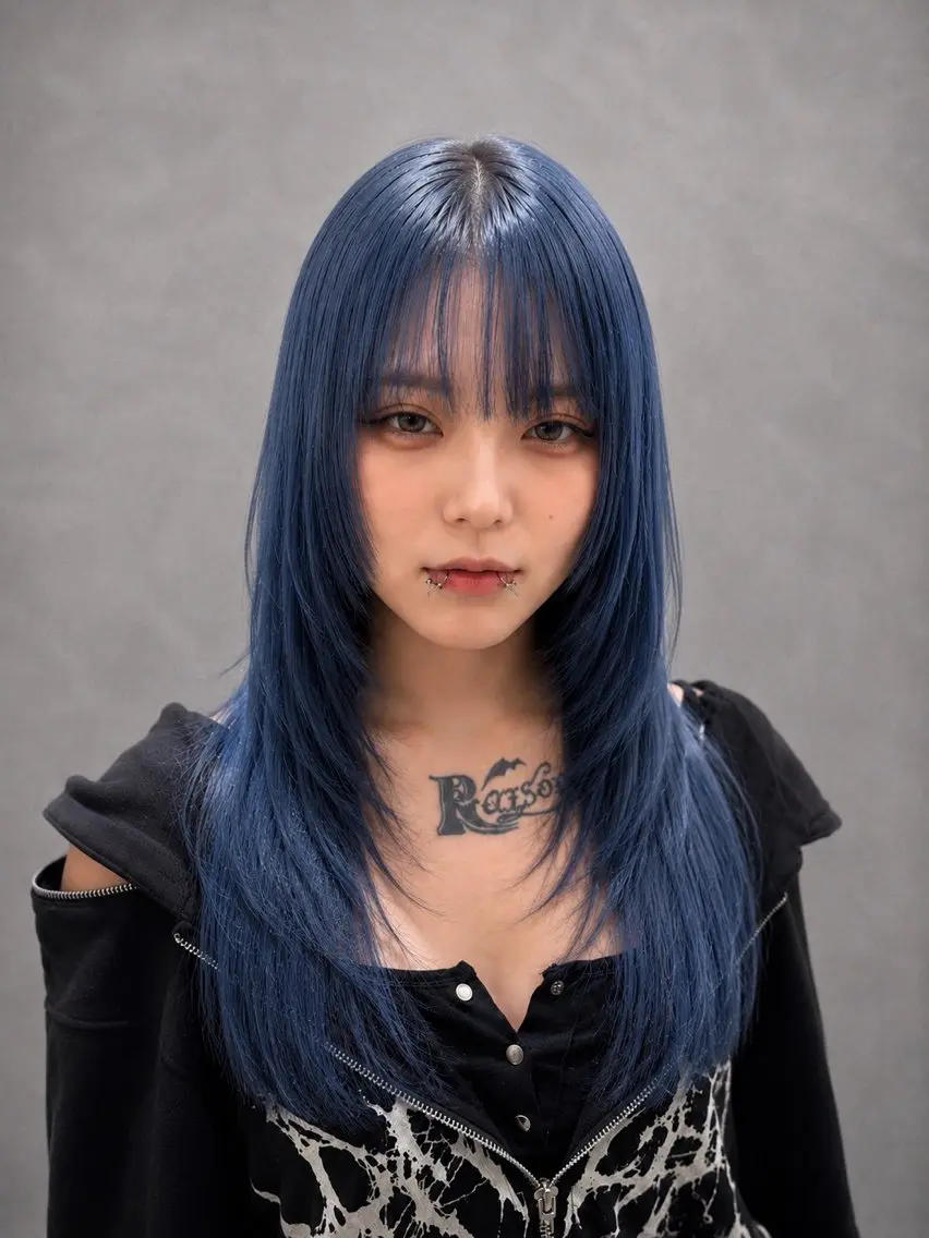 ロング パーマ 縮毛矯正 トリートメント 髪質改善/縮毛矯正 /レイヤーカット岡部のヘアスタイル